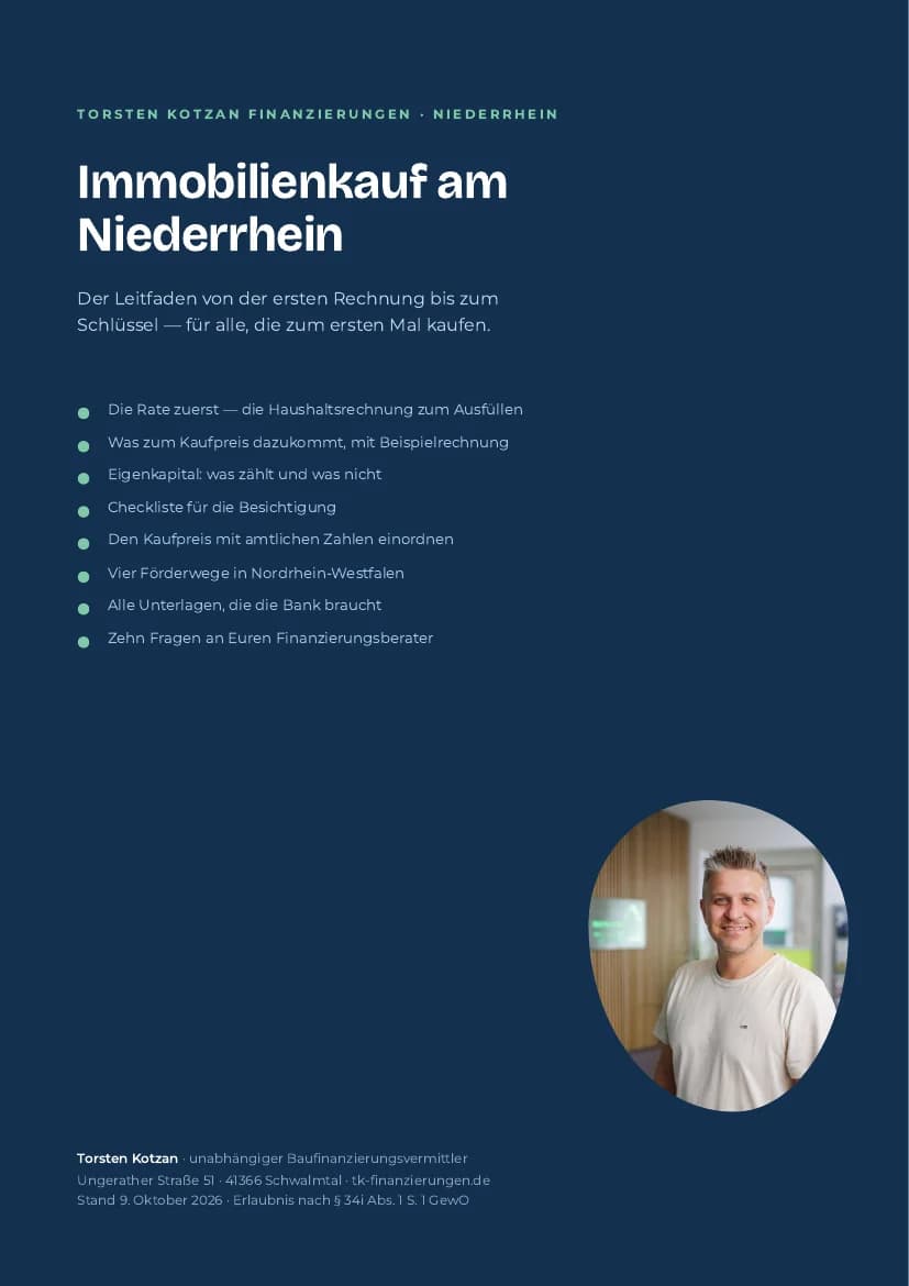 Titelseite des Leitfadens „Immobilienkauf am Niederrhein“